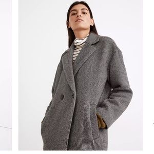 Madewell Averdon Coat in Herringbone Insuluxe Fabric - Large